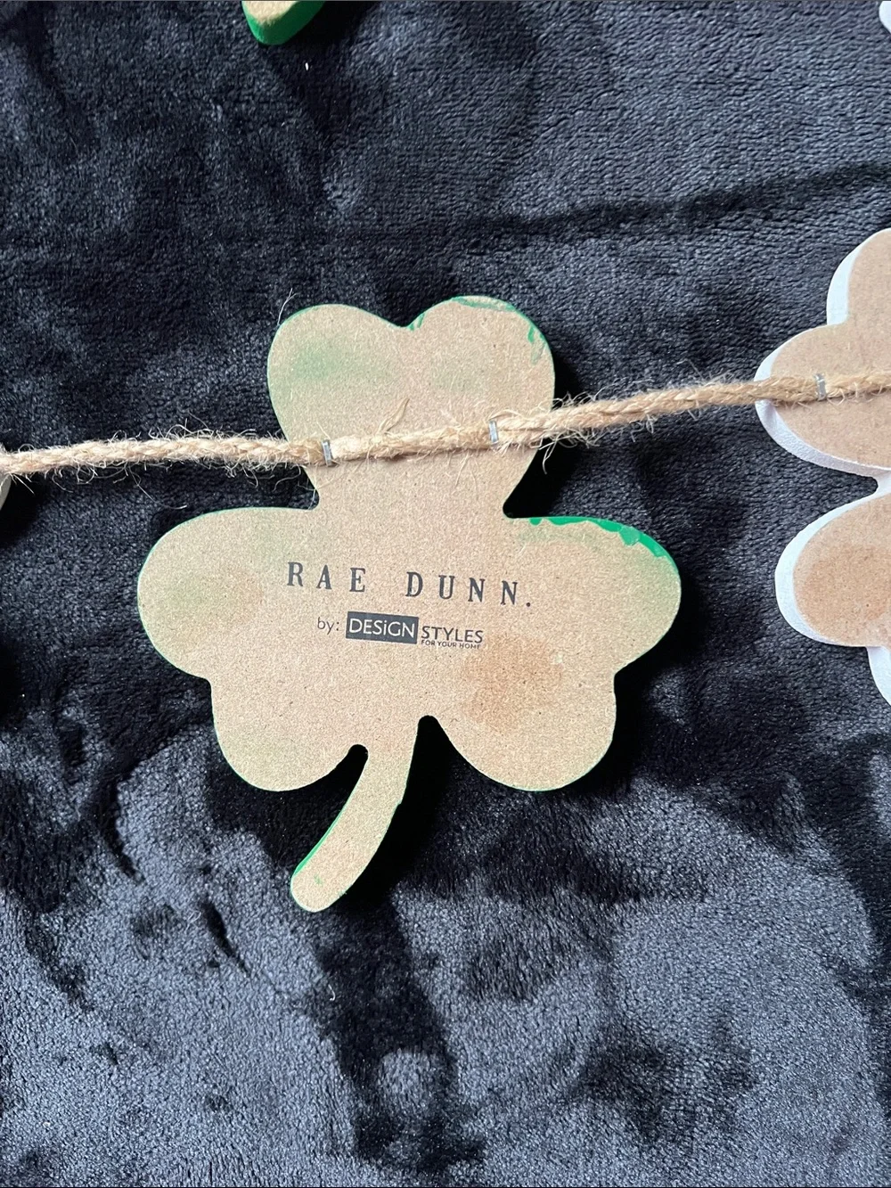 Rae Dunn Green and White Shamrock Garland